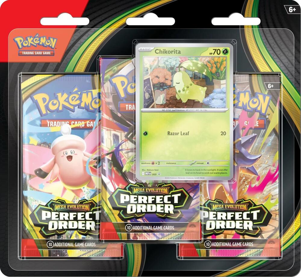 Pokemon TCG: Mega Evolutions ME3 - Perfect Order 3-Pack Blister-(Style TCGStadium Pokemon TCG: Mega Evolutions ME3 - Perfect Order 3-Pack Blister-(Style TCGStadium