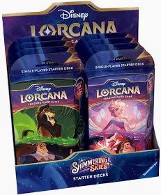 generic lorcana tcg: shimmering skies: starter decks: both emerald Disney Lorcana: Shimmering Skies Starter Deck Display